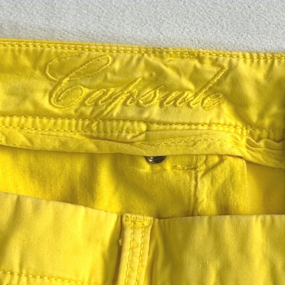 Les Copains Blue Womens Yellow Cotton Straight Leg Pants Italian summer - Picture 5 of 16